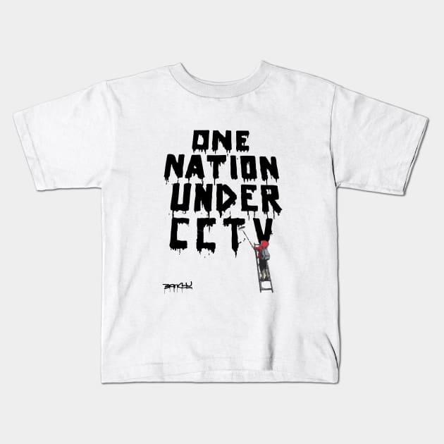 BANKSY One Nation Under CCTV Kids T-Shirt by inkstyl